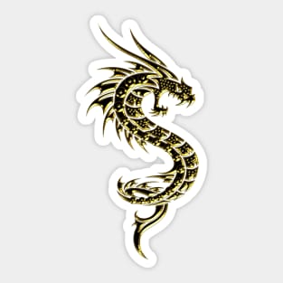 Black and Gold Dragon | Cherie's Art(c)2021 Sticker